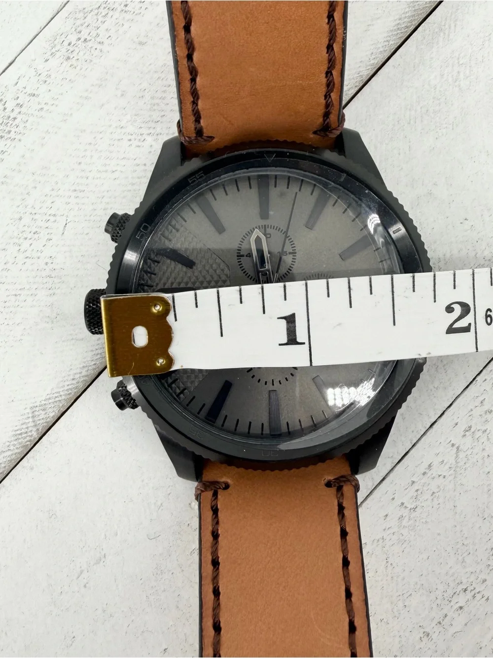 NWT Diesel Rasp Chronograph Leather Men's Watch DZ4468
